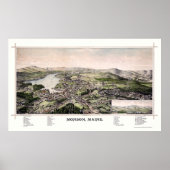 Monson, ME Panorama Kaart - 1889 Poster (Voorkant)