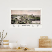 Monson, ME Panorama Kaart - 1889 Poster (Keuken)