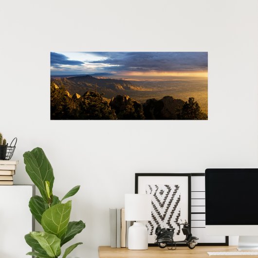 Monsoon boven Albuquerque Poster (Thuiskantoor)