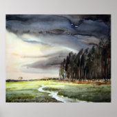 MONSOON LANDSCAPE EN BOSBOUW-WATERVERF POSTER (Voorkant)