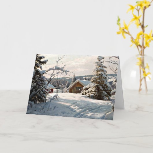 Monsted - het Landschap van de Winter in Solbelyst Kaart (Gele Bloem)