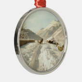 Monsted - Winter in Ponte-Campovasto, Zwitserland Metalen Ornament (Rechts)