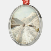 Monsted - Winter in Ponte-Campovasto, Zwitserland Metalen Ornament (Links)
