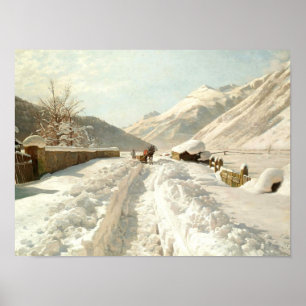 Monsted - Winter in Ponte-Campovasto, Zwitserland Poster