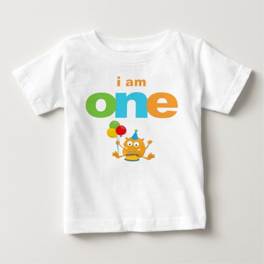 Monster 1st Birthday T-shirt Toddler Baby Kind (Voorkant)