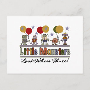 Monster 3e verjaardag Tshirts en geschenken Briefkaart