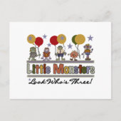 Monster 3e verjaardag Tshirts en geschenken Briefkaart (Voorkant)