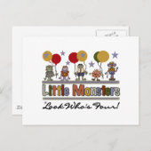 Monster 4e verjaardag Tshirts en geschenken Briefkaart (Voorkant / Achterkant)