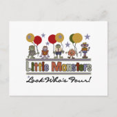 Monster 4e verjaardag Tshirts en geschenken Briefkaart (Voorkant)