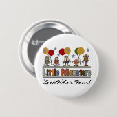 Monster 4e verjaardag Tshirts en geschenken Ronde Button 5,7 Cm (Voorkant /achterkant)