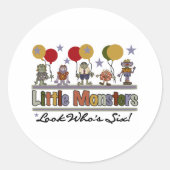 Monster 6e verjaardag ronde sticker (Voorkant)