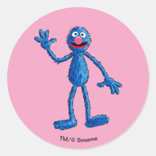 Monster aan het einde van dit artikel Grover Ronde Sticker