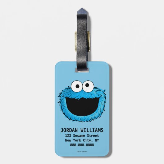 Monster aan het einde van dit artikel | Koekjesmon Bagagelabel (Achterkant verticaal)