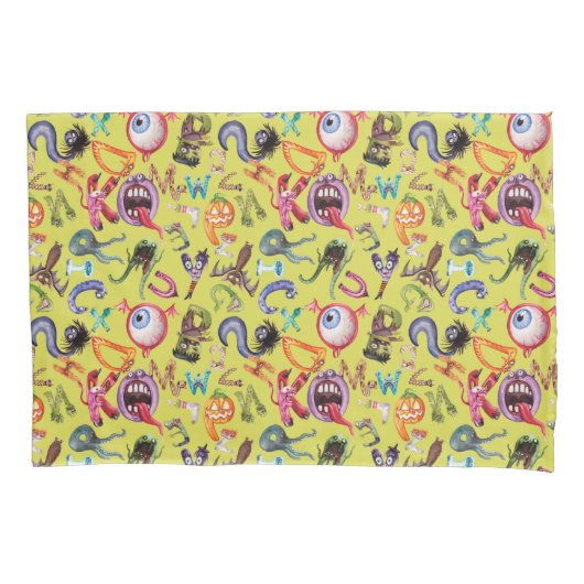 Monster alfabet kind patroon Pillowcase Kussensloop (Voorkant)
