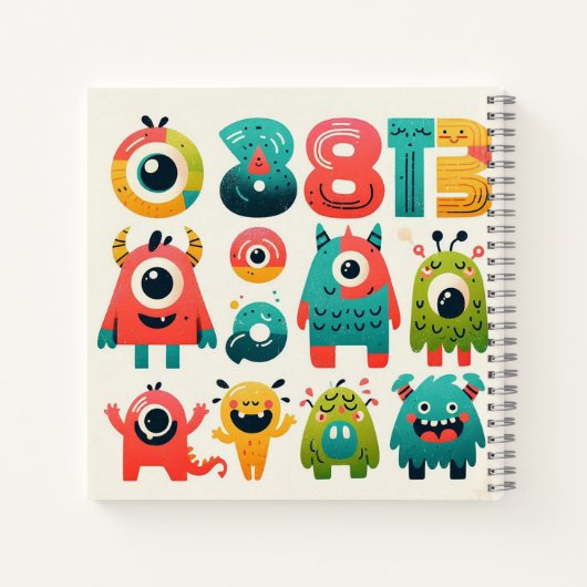Monster Alfabet – Speelse Beestjes Karakters Notitieboek (Achterkant)
