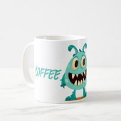Monster/Alien/Cartoon/Blauw Koffiemok (Voorkant links)