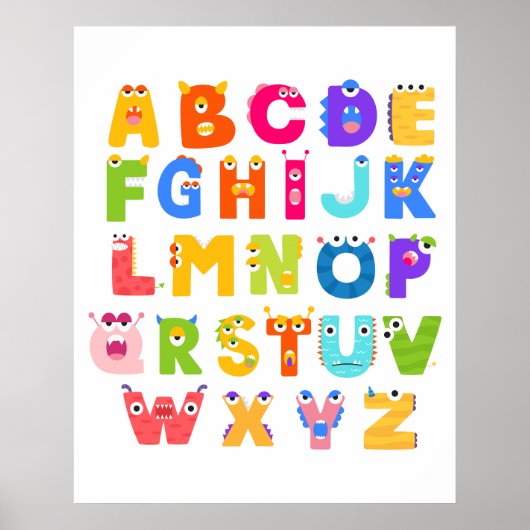 Monster Alphabet ABC Poster (Voorkant)