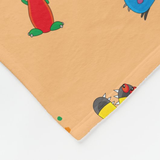 Monster Alphabet Pattern Fleece Deken (Hoek)