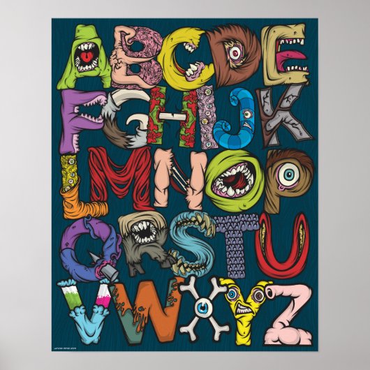 Monster Alphabet Poster (Voorkant)