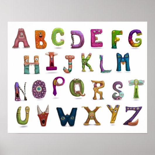 Monster Alphabet Poster (Voorkant)