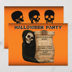 Monster Angst Geest Halloween Feest Uitnodiging
