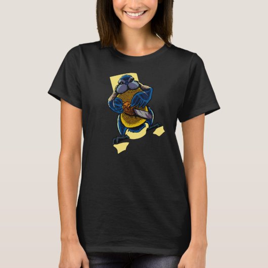 Monster Animals Chainsee Blue Tit T-shirt (Voorkant)