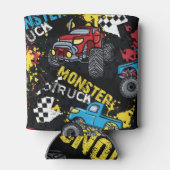 Monster auto: Abstract kinderachtig patroon Blikjeskoeler (Achterkant)