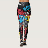 Monster auto: Abstract kinderachtig patroon Leggings (Achterkant)