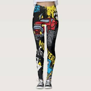 Monster auto: Abstract kinderachtig patroon Leggings