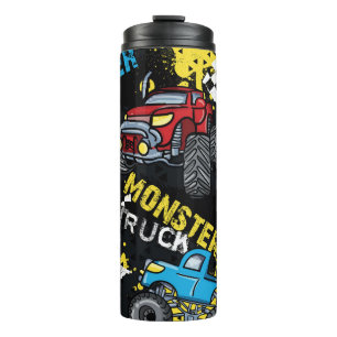 Monster auto: Abstract kinderachtig patroon Thermosbeker