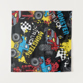 Monster auto: Abstract kinderachtig patroon Wandkleed (Voorkant (horizontaal))