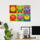 Monster Baby Boy Shower Nursery Poster (Thuiskantoor)