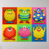 Monster Baby Boy Shower Nursery Poster (Voorkant)