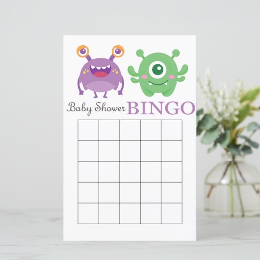 Monster baby shower bingo (Staand voorkant)