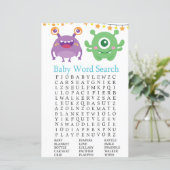Monster Baby Shower Woordzoekspel Game (Staand voorkant)
