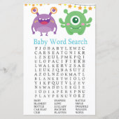 Monster Baby Shower Woordzoekspel Game (Voorkant)