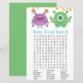 Monster Baby shower Word Search Game (Voorkant / Achterkant)