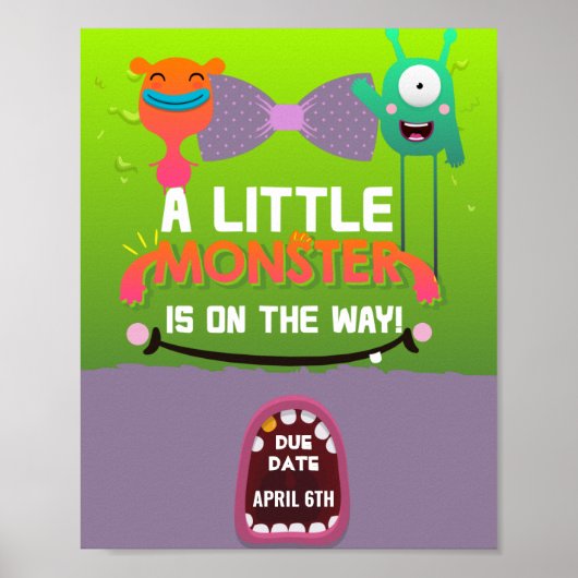 Monster Baby shower - Ze hebben een Monster Creëer Poster (Voorkant)