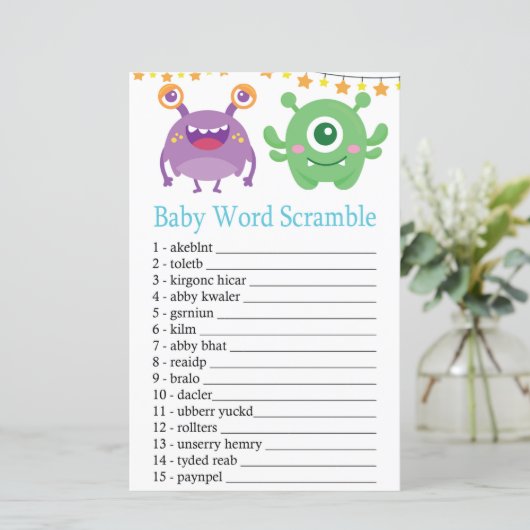 Monster Baby Word Scramble Game (Staand voorkant)