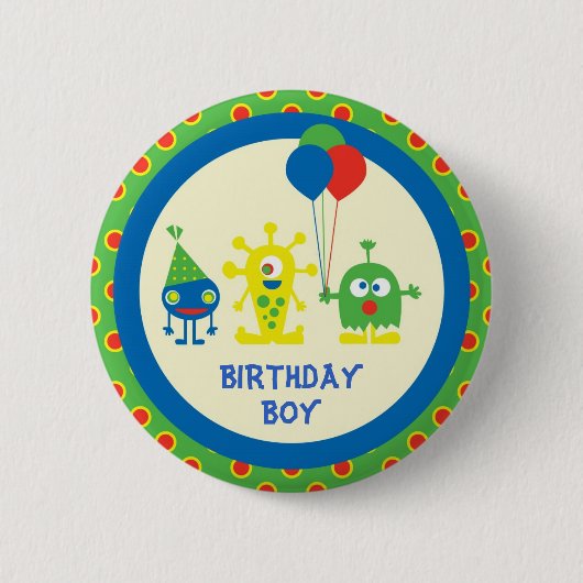 Monster Bash Birthday Button (Voorkant)