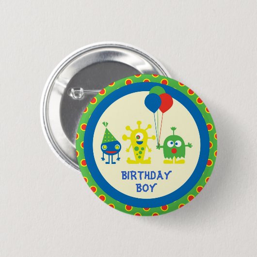 Monster Bash Birthday Button (Voorkant /achterkant)