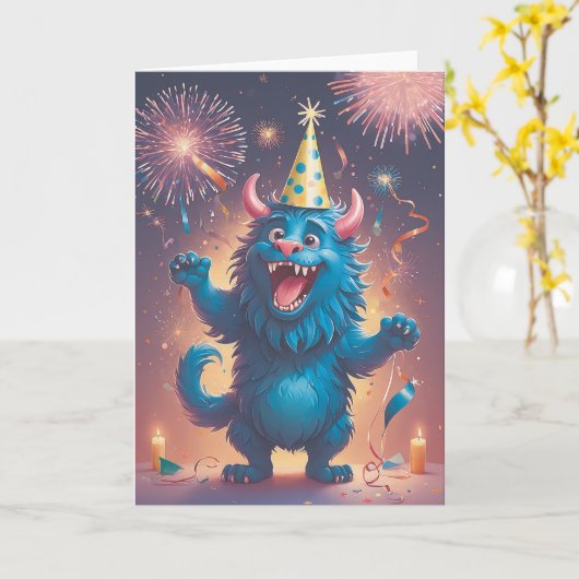 Monster Bash Birthday Kaart (Gele Bloem)