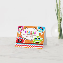 Monster Bash Birthday Party Bedankkaart