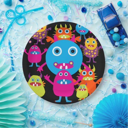 Monster Bash Birthday Party Fun Halloween Papieren Bordje (Feest)