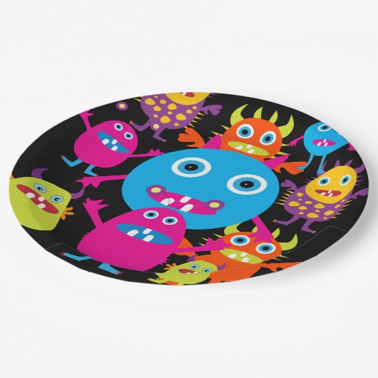 Monster Bash Birthday Party Fun Halloween Papieren Bordje (Gekanteld)