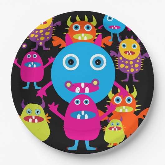 Monster Bash Birthday Party Fun Halloween Papieren Bordje (Voorkant)