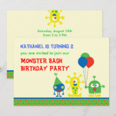 Monster Bash Birthday Party Invitation Kaart (Voorkant / Achterkant)