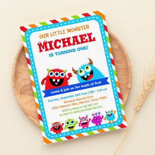 Monster Bash Birthday Party Invitation Kaart