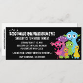 Monster Bash Birthday Party Kaart (Voorkant / Achterkant)