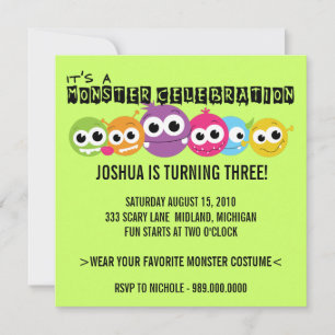 Monster Bash Birthday Party Kaart